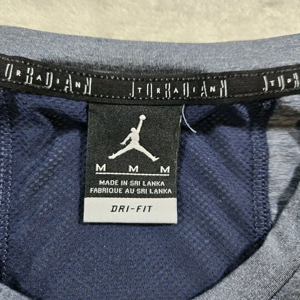 Mens Air Jordan DriFit Alpha Athletic Short Sleeve Shirt Blue Medium